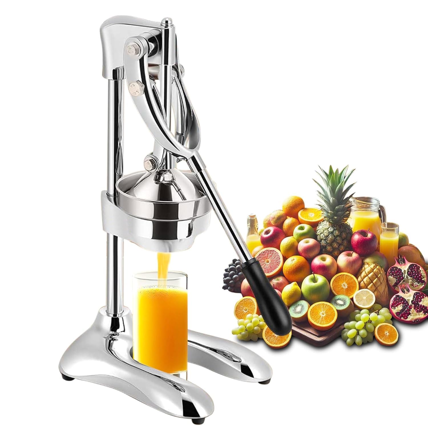 VGMAX Commercial Juicer Machine Cast Iron Citrus Juicer for Lemon, Lime, Orange Juice - Professional Squeezer and Crusher, Stainless Steel Heavy Duty Manual Orange Juicer-image-10