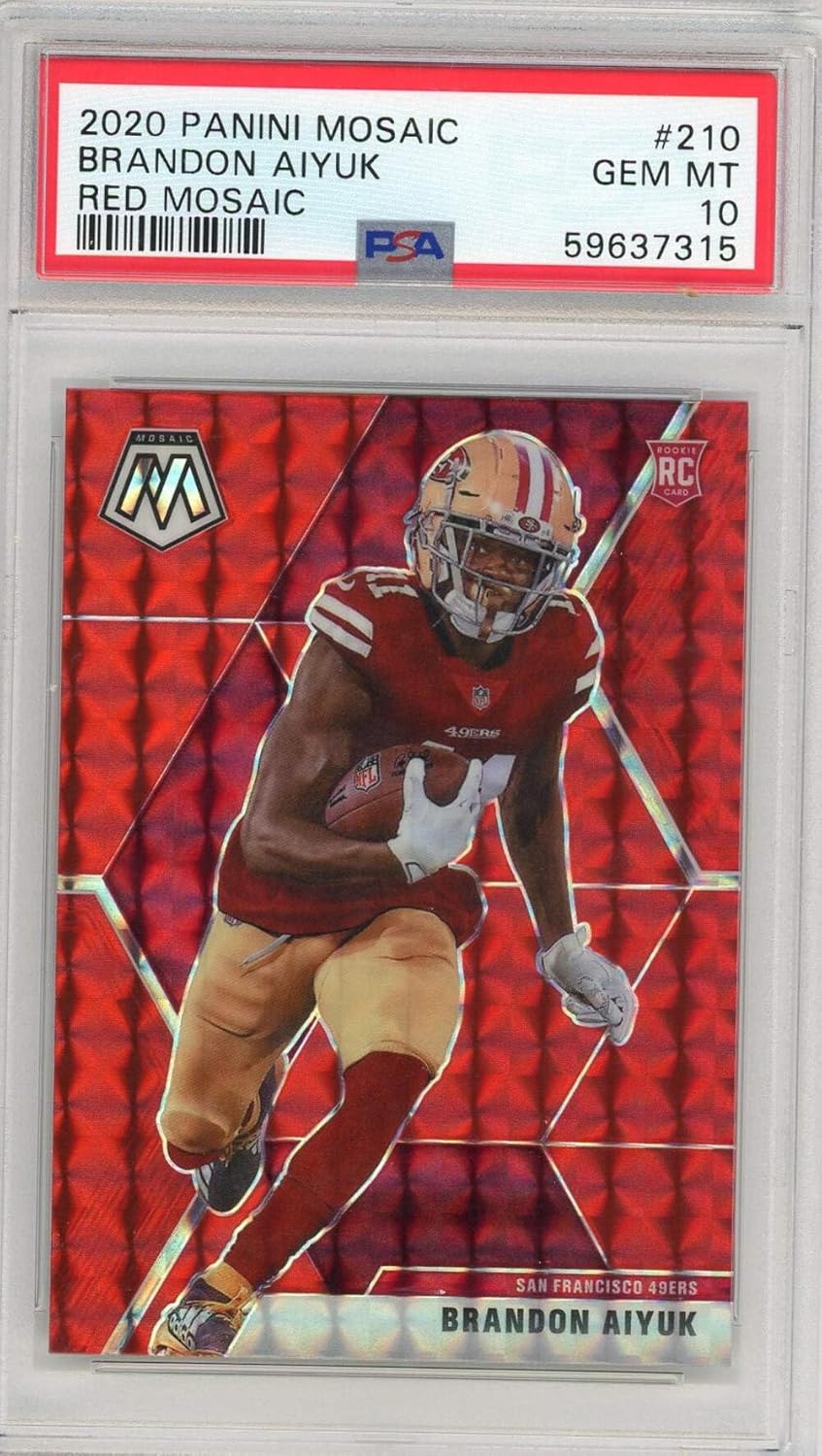 Graded 2020 Panini Mosaic Brandon Aiyuk #210 Red Mosaic Rookie RC Football Card PSA 10 Gem Mint