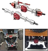 Vista 2 de ShareGoo - Juego de montaje de eje delantero y trasero de metal, eje de puente, barra de dirección, juego completo compatible con modelos MN D90 D91