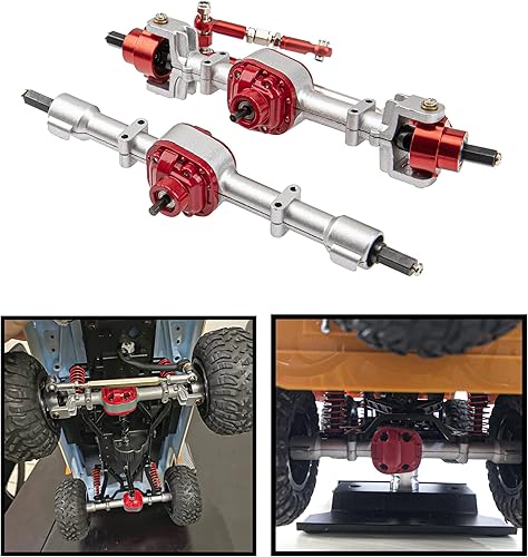 Miniatura 2 de ShareGoo - Juego de montaje de eje delantero y trasero de metal, eje de puente, barra de dirección, juego completo compatible con modelos MN D90 D91