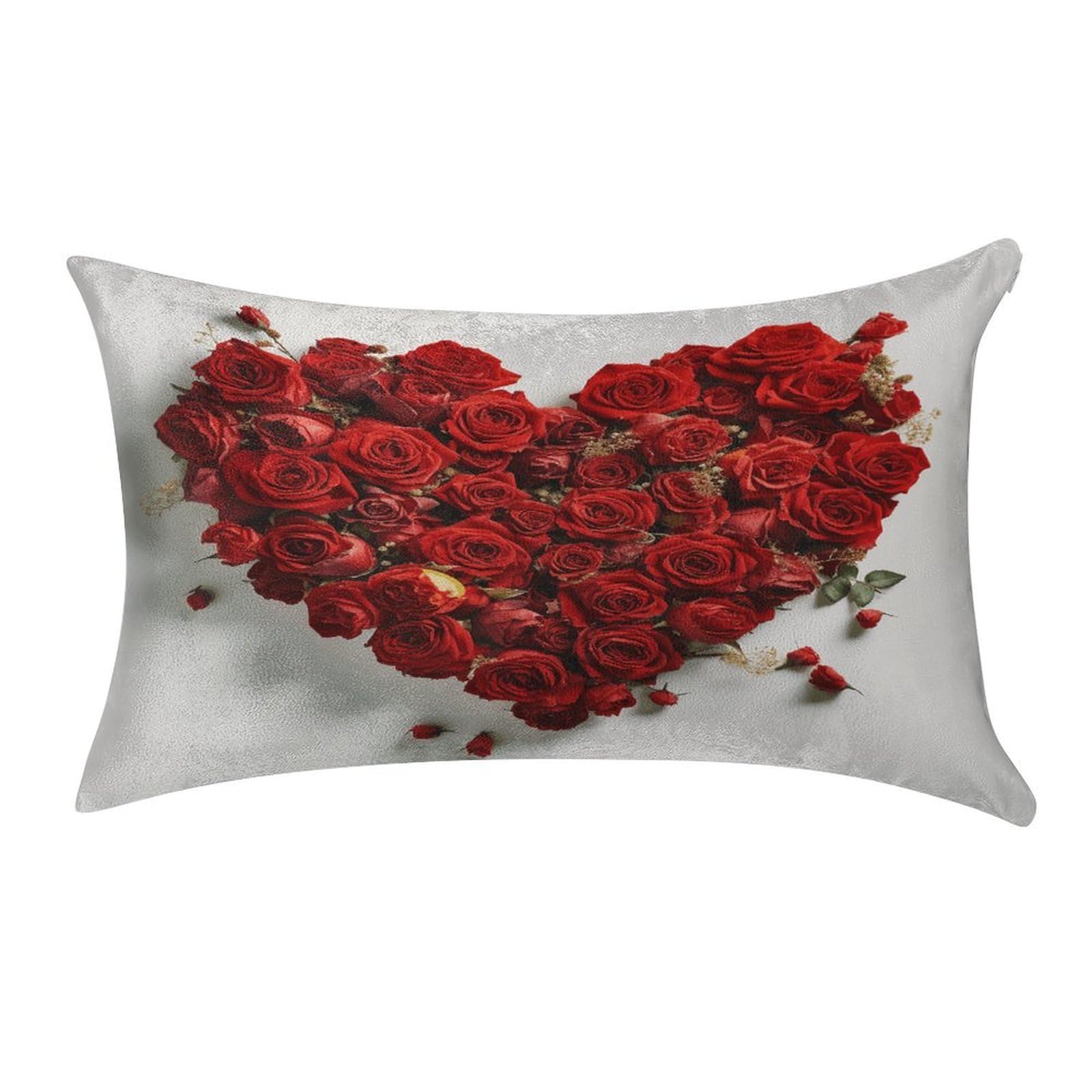 Btcowzrv Style Heart Shape Made Of Roses Pillow Cover Pillow Case Pillowcase