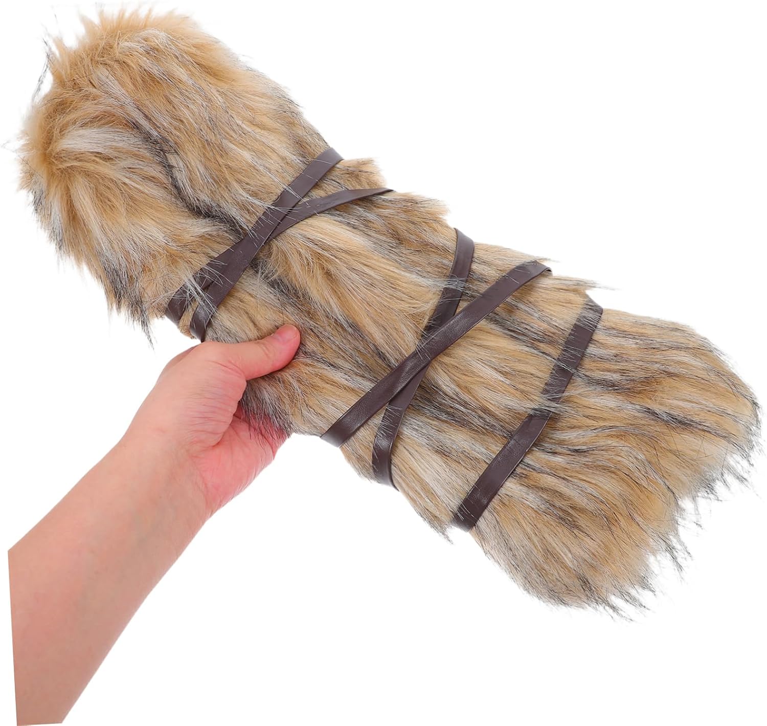 ULTECHNOVO 1pair Viking-inspired Furry Leg Wraps Soft Boot Covers for Costume Parties and Festivals Unique Medieval Accessories for Men and Women
