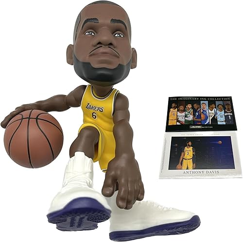 Miniatura 2 de NBA Small Stars - Figura coleccionable de Lebron James 2021 Lakers - Jersey dorado #6 de 6 pulgadas y mini impresión de edición especial