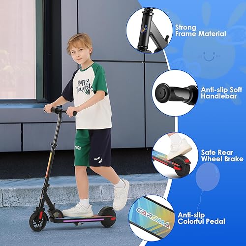 Miniatura 45 de Caroma Patinete eléctrico para niños de 6 a 14 años, motor de 250 W/180 W/150 W y 15 mph, tiempo de conducción de 85 minutos, altura y velocidad