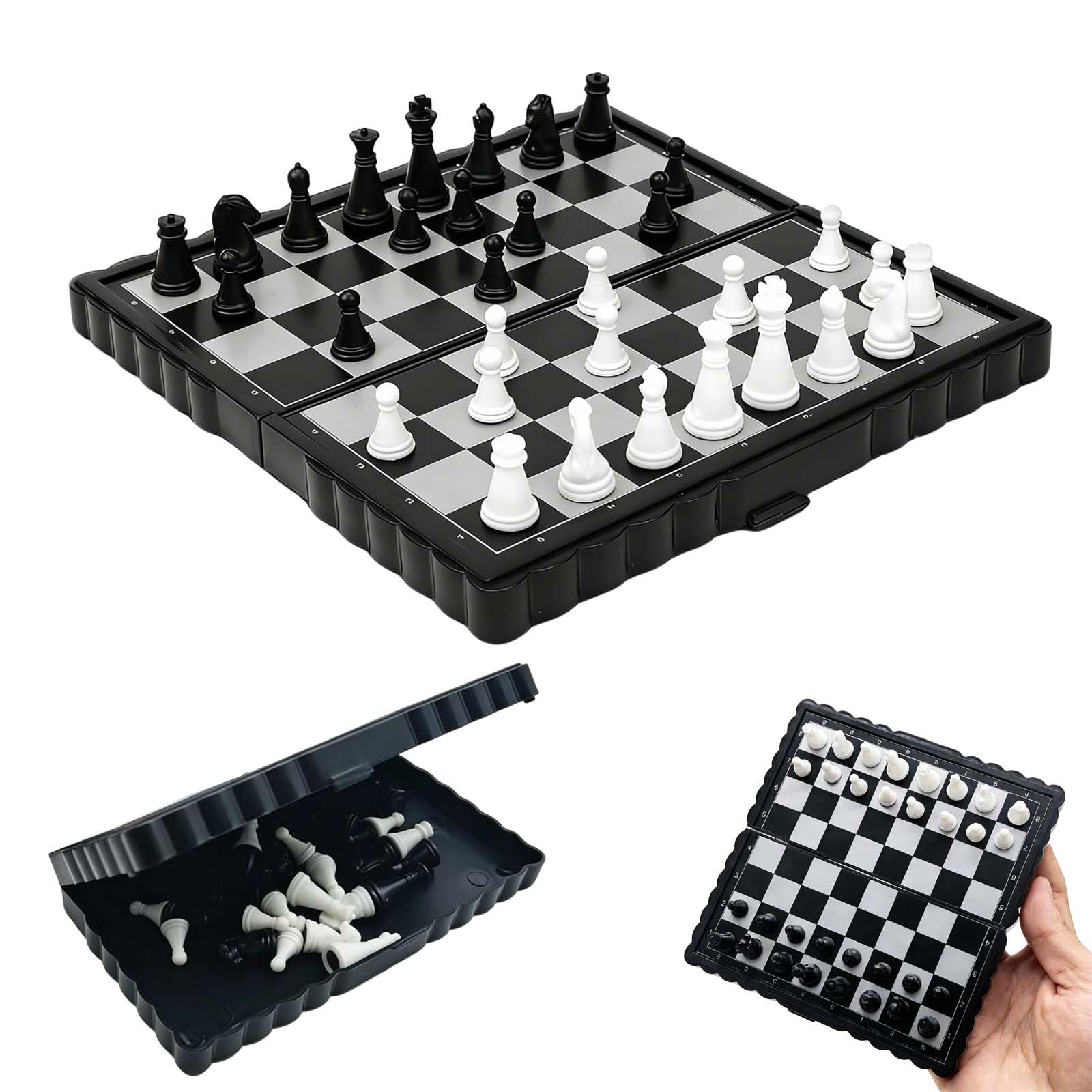 Magnetisches Schachspiel, faltbares Schachbrett, tragbares und faltbares Schachbrett-Set, magnetisches Reise-Schach, Mini-Schach, hochwertiges faltbares Schachbrett, ideal für Reisen