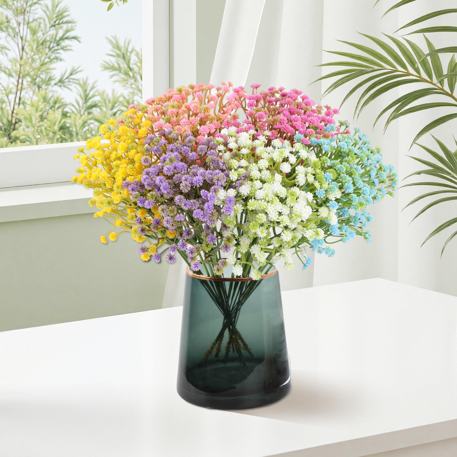 Wennala Artificial Flowers, 6 Packs 6 Pack Artificial Balcony Plants Indoor Plants Plastic Flower Decoration Artificial Flowers Like Real Flowers Outdoor Artificial Flowers