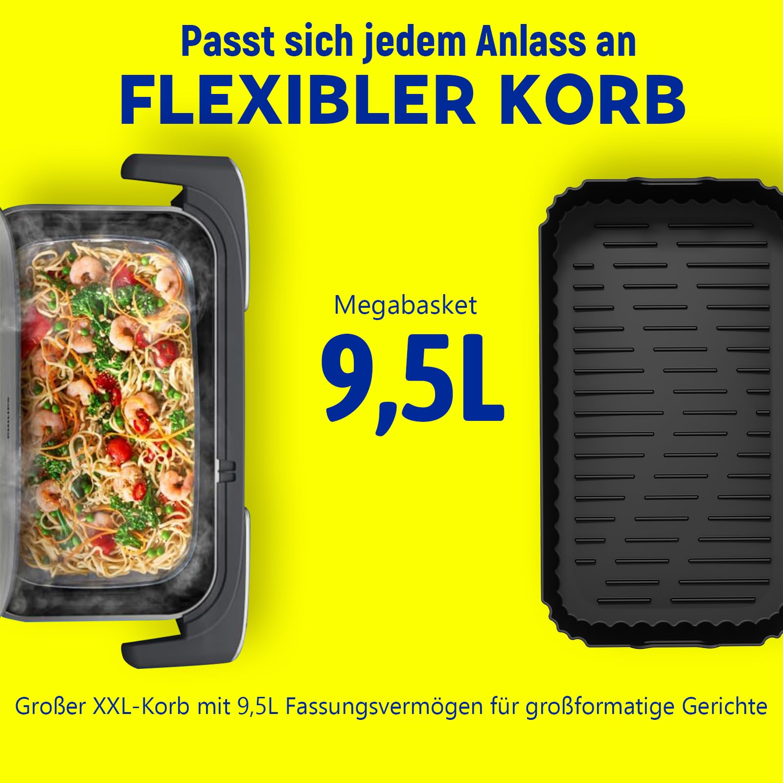 Airfryer Zubehör für Philips Airfryer 5000 Series Megabasket, Silikonform Heißluftfritteuse für Philips Airfryer 9.5L Megabasket oder 3L + 6L Dual Basket, Heißluftfritteuse Zubehör für Philips