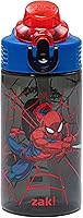 Vista 15 de Zak Designs Marvel Spider-Man - Botella de agua para la escuela o viajes, botella de agua de plástico duradero de 25 onzas con popote, asa y tapa