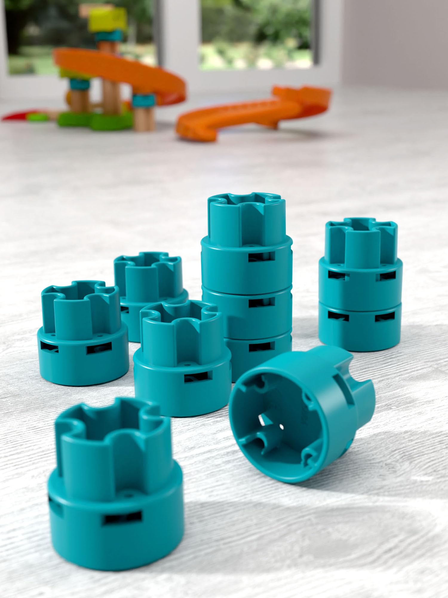 HABA Spielbausteine Kullerbü zestaw uzupełniający wysokość kolumny 2-częściowy zestaw - zestaw uzupełniający i wysokie kolumny od 2 lat