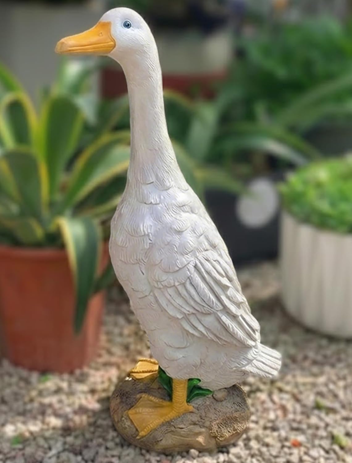 Proud Duck Statue Outdoor Decor for Garden, 9.85" Fairy Yard Figurines Home Sculptures for Lawn Patio Front Porch Backyard