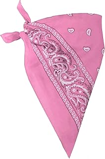 Pañuelo de cachemira rosa, paquete de 3, pañuelo rosa con patrón de cachemira blanca, bufanda de vaquero para adultos