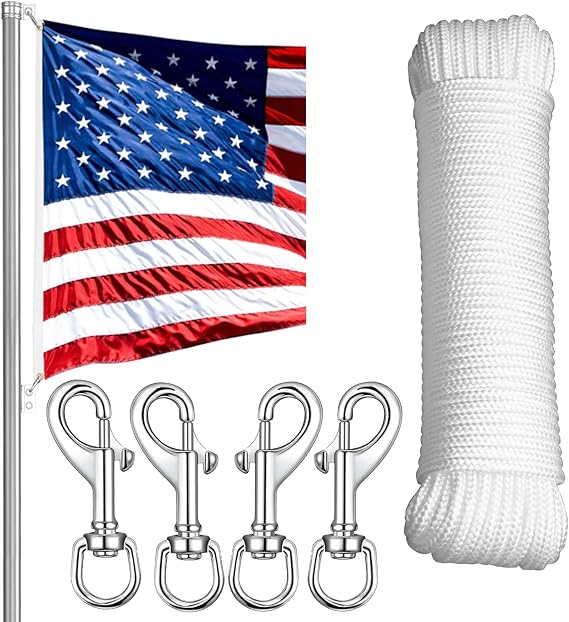 Wtrishengstar 120ft Flag Pole Rope Kit 5/16” Diameter with