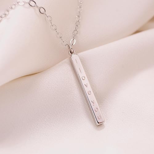 Miniatura 3 de Men's Vertical ID Name Bar Necklace Custom Personalized Engraved Pendant Meaningful and Stylish 16K Gold Silver Rose Gold Plated Gift for Men