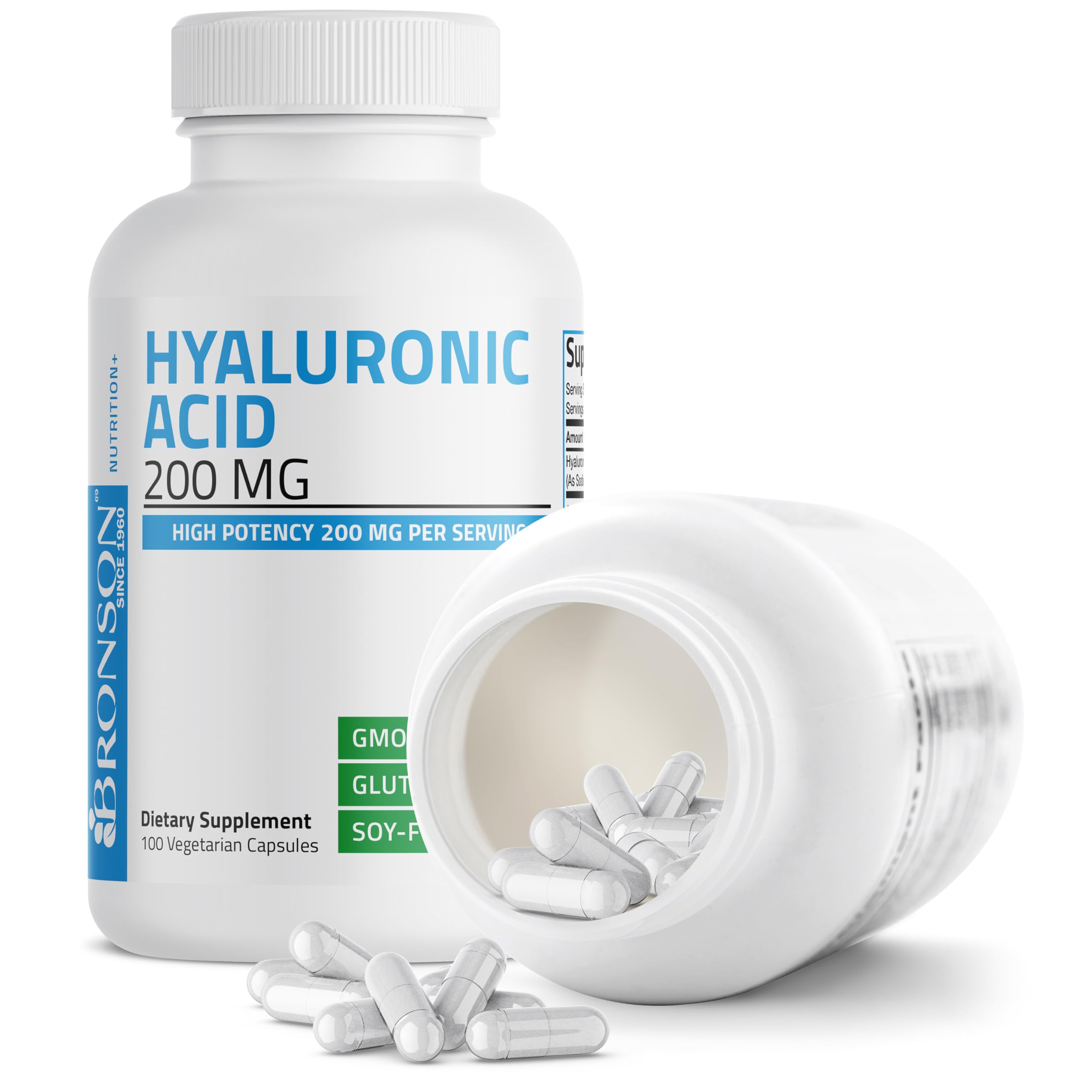 Bronson Hyaluronic Acid 200 mg as Sodium Hyaluronate, 100 Capsules — Amazon image 6