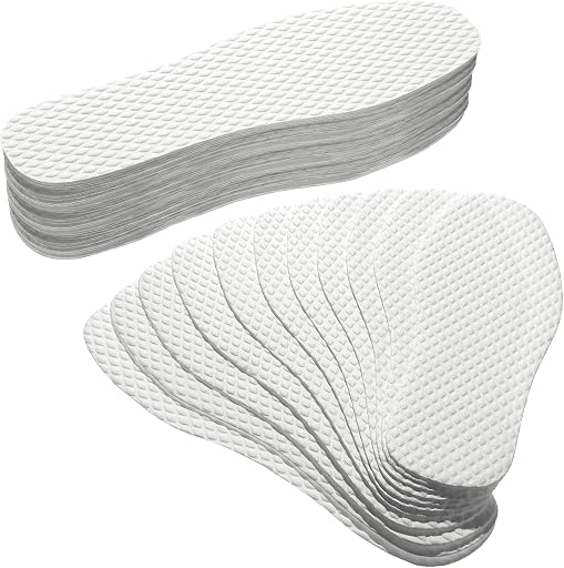 Geyoga 24 Pairs Disposable Shoe Liners Breathable Thin Insoles Disposable Insert Women Replaceable Sweat and Outdoor Barefoot Wood Pulp Shoe Liner for Women Men Hiking Running Boot Sneaker