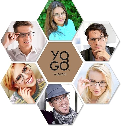 Miniatura 3 de Yogo Vision Bifocal Reading Glasses 2 Pack Metal Full Rim Readers Rectangle Glasses for Reading Men and Women