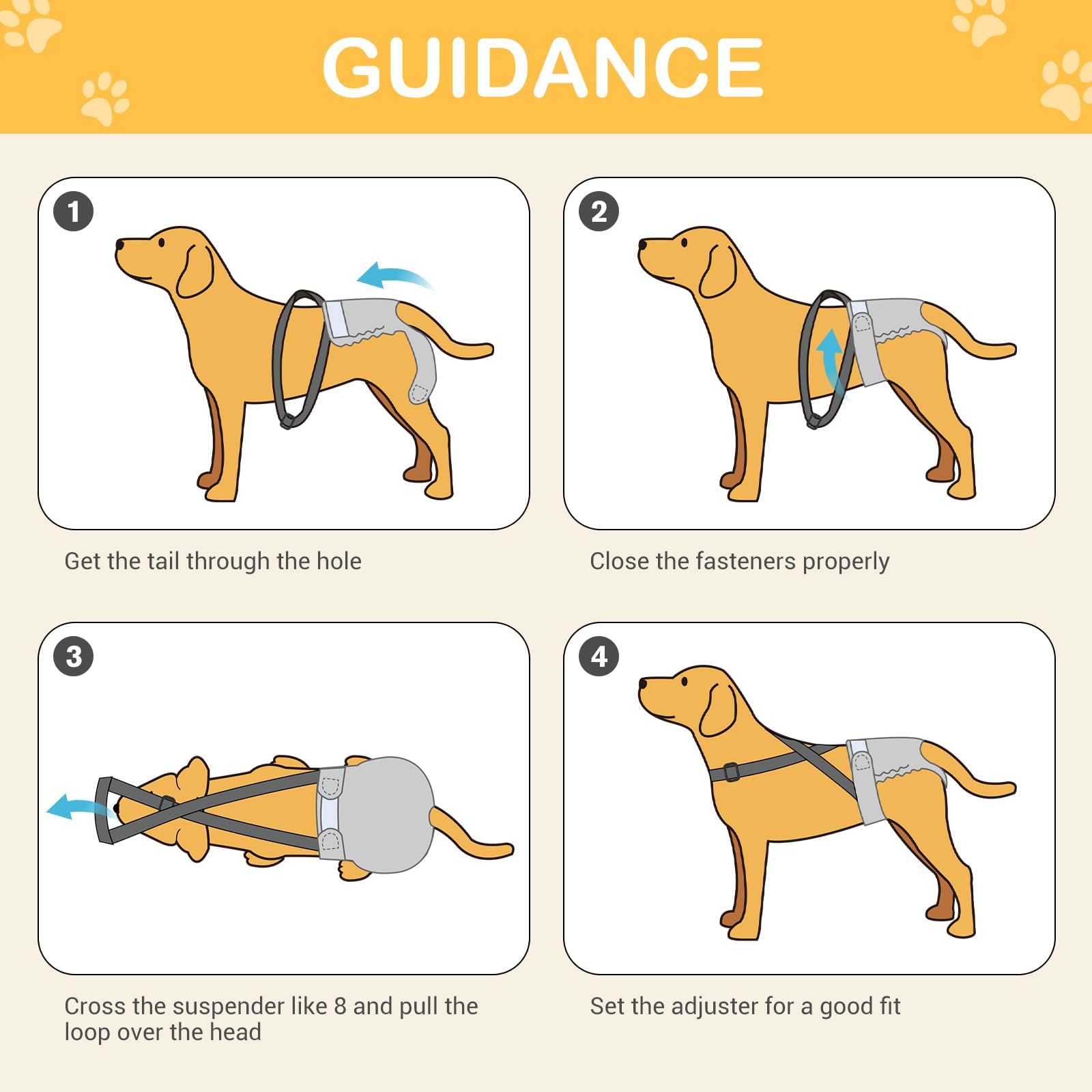 Avont 3 Piezas Pañales Reutilizables para Perras, Pañales Lavables Absorbentes Incontinencia Ajustable para Perros Pequeños Medianos Grandes -L Negro | Pañales reutilizables para perritas con tirantes, para perros pequeños, medianos y grandes en ciclo de