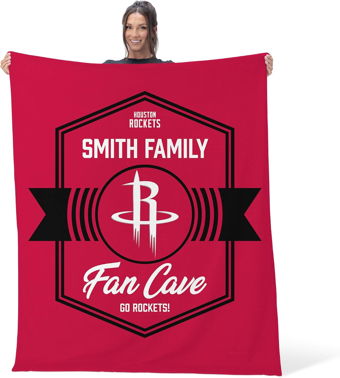 NORTHWEST NBA Houston Rockets, Dominion, Personalized Silk Touch Throw Blanket, 50 x 60 Inches