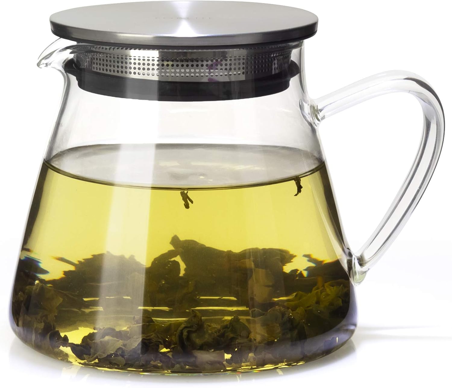 Four Life 841 Teapot Glass, Heat Resistant, 18.9 fl oz (532 ml), For 3 Cups, Lid with Tea Strainer, One Hand, Microwave and Dishwasher Safe, Not Direct Fire, Fuji Glass Teapot