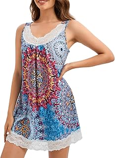 MAGIC ARMOR Women's Sleepwear Lace V-Neck Short Sleeve Women's Nightgowns Night Dress Underdresses S-XXL