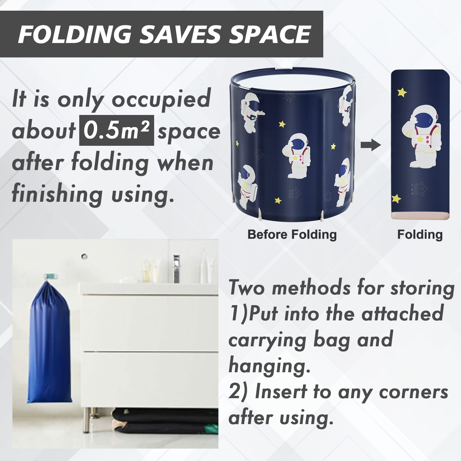 Buy DAILYLIFE Portable Bathtub, Japanese Soaking Bath Tub for Shower