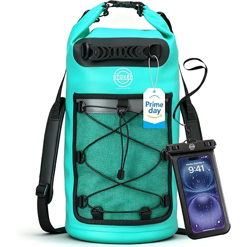 STOVER 5/10/25/30/40/55L Waterproof Dry Bag- Roll-Top Backpack w/Phone Case- Kayaking, Hiking, Camping, Boating- Men/Women