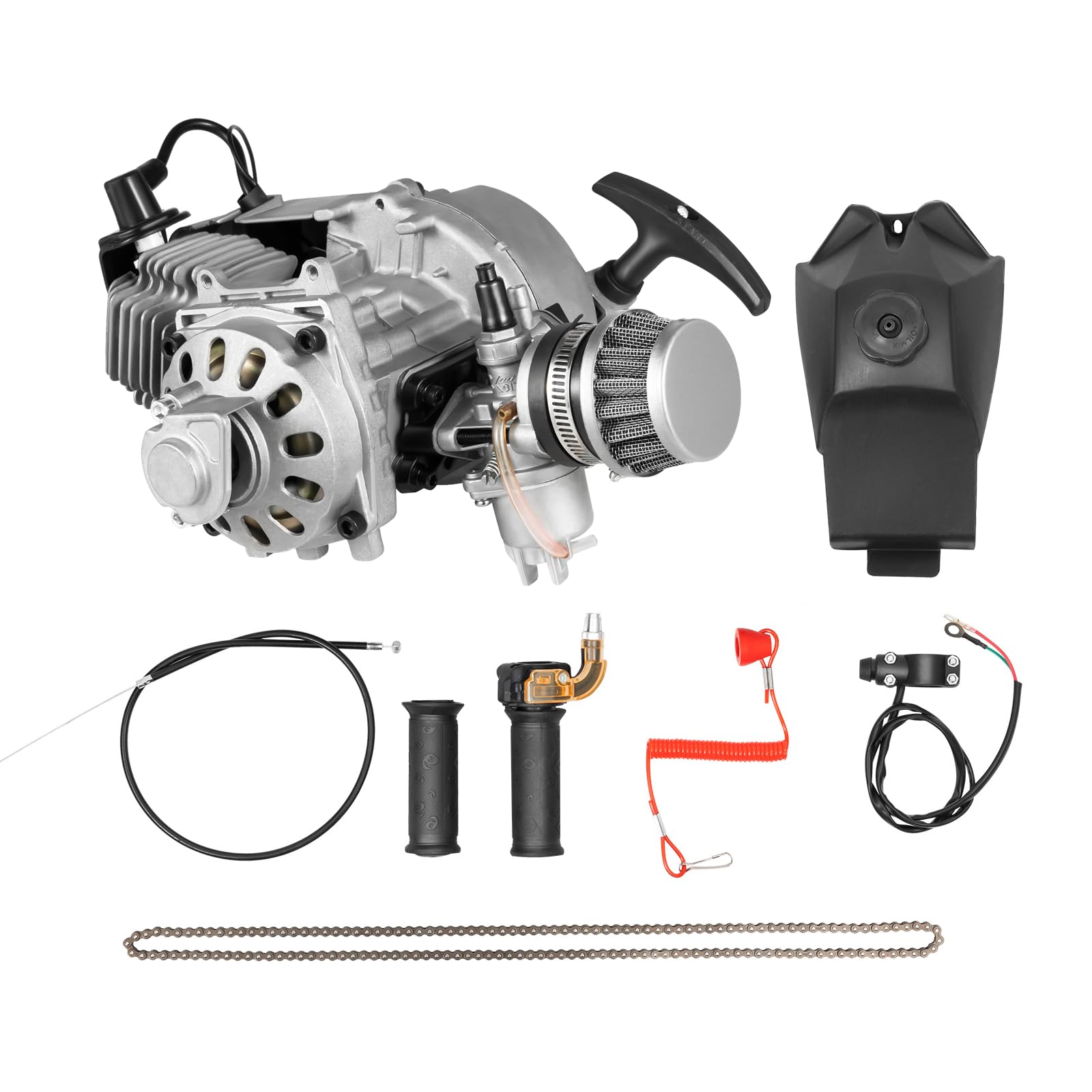 LKHDONG 49cc 2-stroke Mini Dirt Bike 50cc Pocket Bike Motor Aluminum Hub Motor Dirt Bike