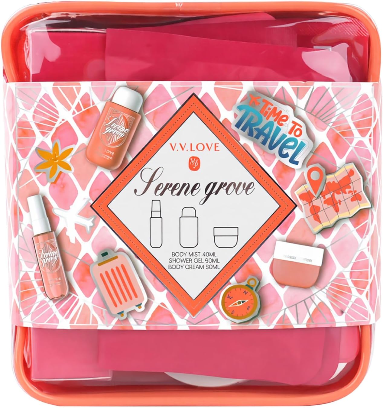 Gifts for Women Body Skincare Gift Set 8PCS | Face Mask,Lip Mask,Shower Gel 90ml,Body Cream 50ml,Body Scented Sun Cream 50g| Travel Size Women Gift Set for Girl Friend Mothers Day Birthday Valentines