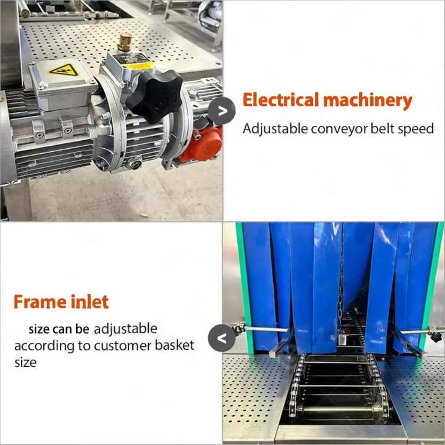 Commercial Basket Washing Machine, 3-Stage Electric Cleaning with PLC Control for Food Processing Plant Crates