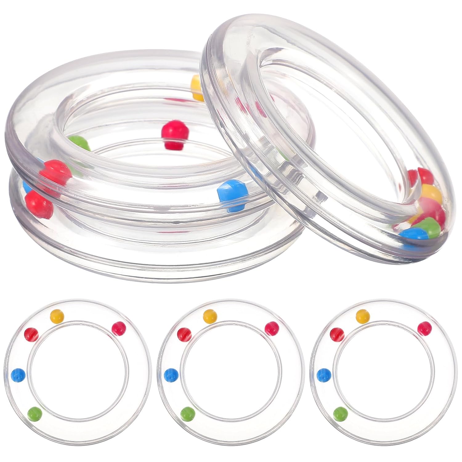 Cell Phone Accessories 24 Pcs Transparent Circle Rattle 's Accessories Gums Set Molar Grasping Transparent Rattles Transparent Rattles s Beads Bracelets
