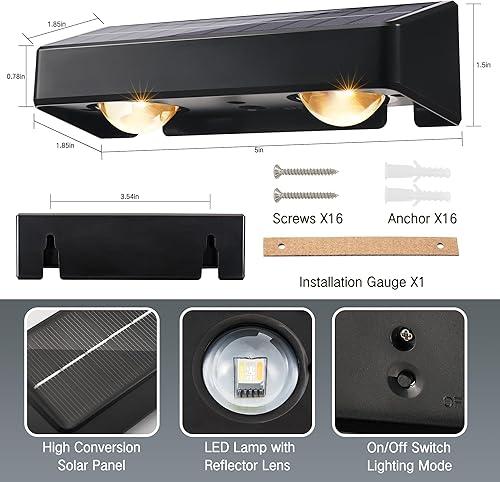 Miniatura 7 de Brizled Luces solares para valla al aire libre, paquete de 8 9 colores y 11 modos, blanco cálido/blanco frío/RGB que cambian de color, luces solares