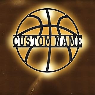 Personalized Name 7 Colors Basketball lamp Custom Wall Art Night Light LED Name Sign Gift for Men Basketball Lover