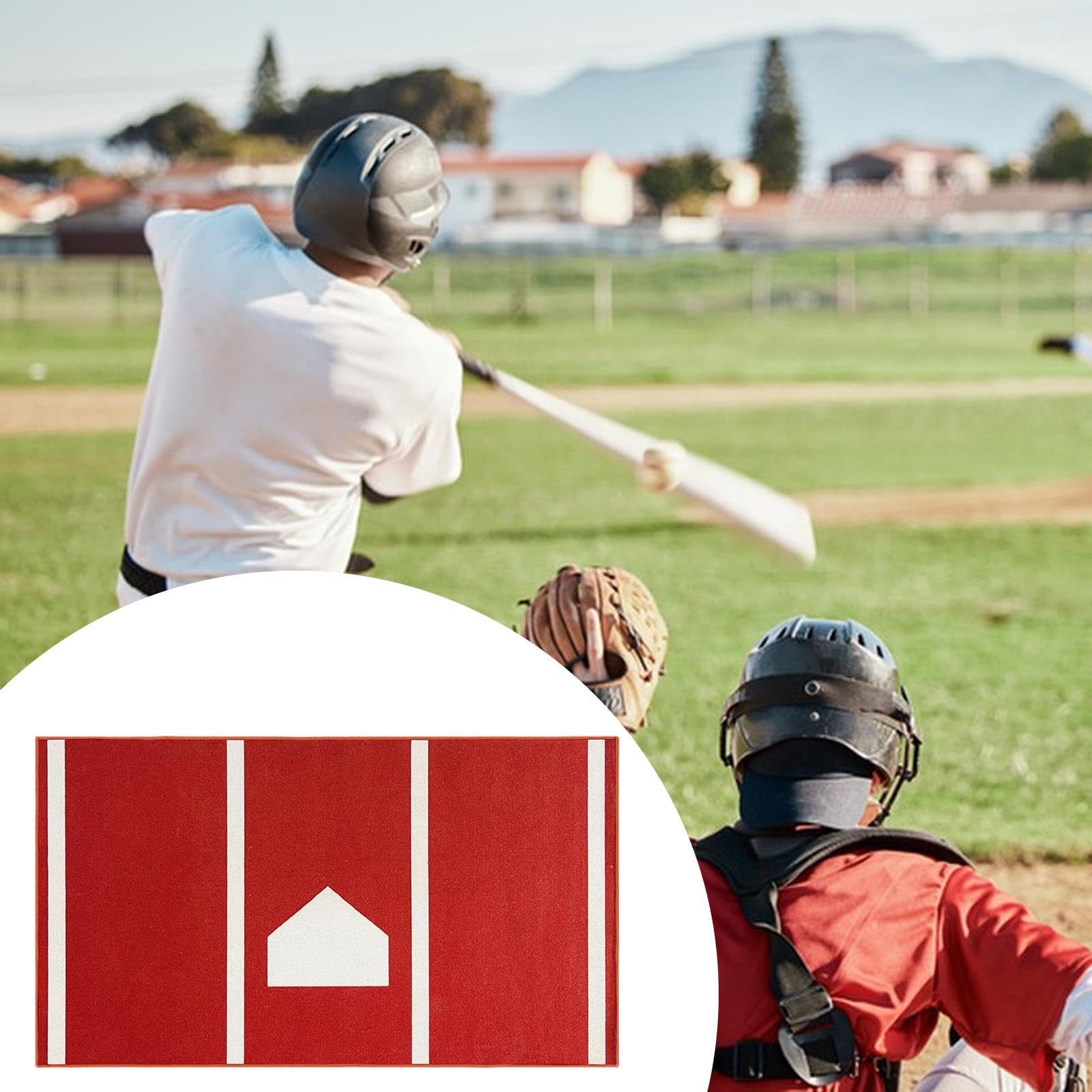 Tapete de Bateo de Béisbol, Antideslizante, Portátil Y para Uso en Interiores, Apto para Entrenamiento de Béisbol Y Sóftbol.