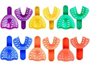 Artman Instruments Dental Impression Tray 12PCS 6 Sizes for Adult/Children, Plastic Materials Teeth Holder Dental Central Supply for Oral Tools