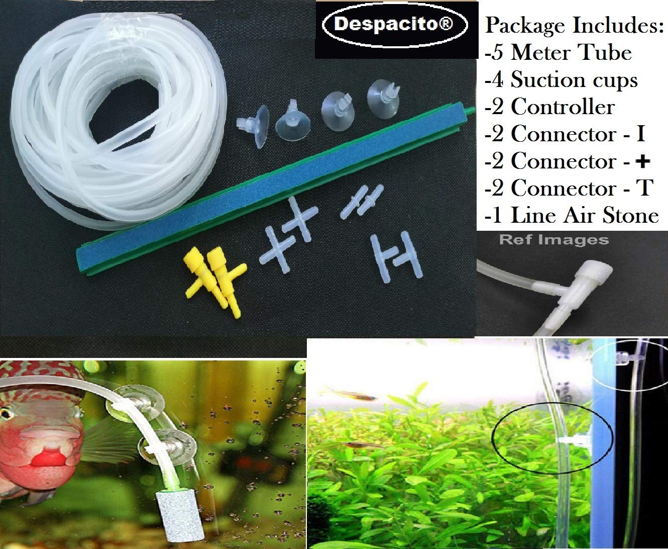 Buy DESPACITO® 12 inch Air Bubble for Aquarium Fish Tank line with 5