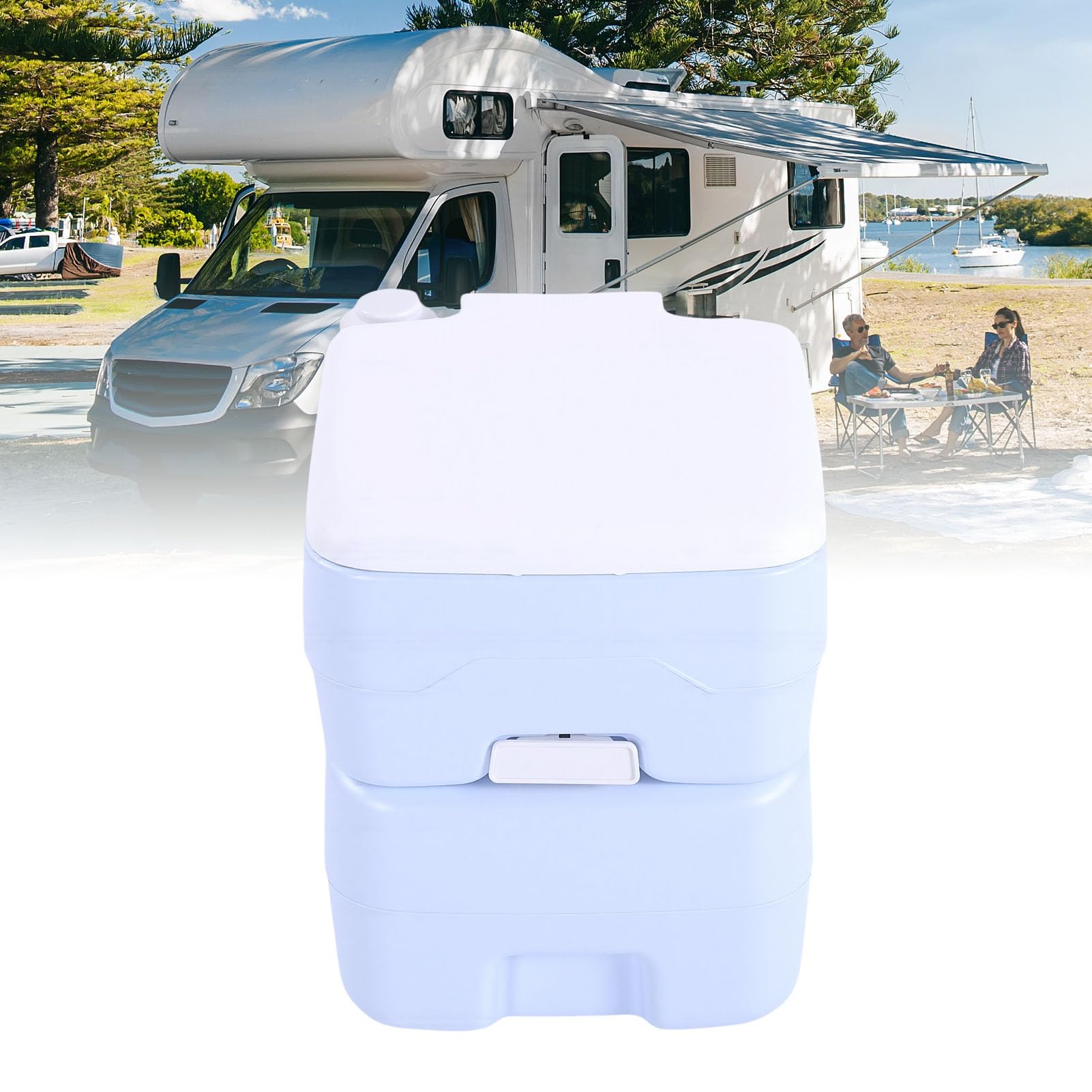 Inodoro Portátil para Acampar de 5,2 Galones, Diseño de Doble Sellado a Prueba de Fugas con Tanque de Residuos Desmontable Bolsa de Almacenamiento para Acampar Senderismo