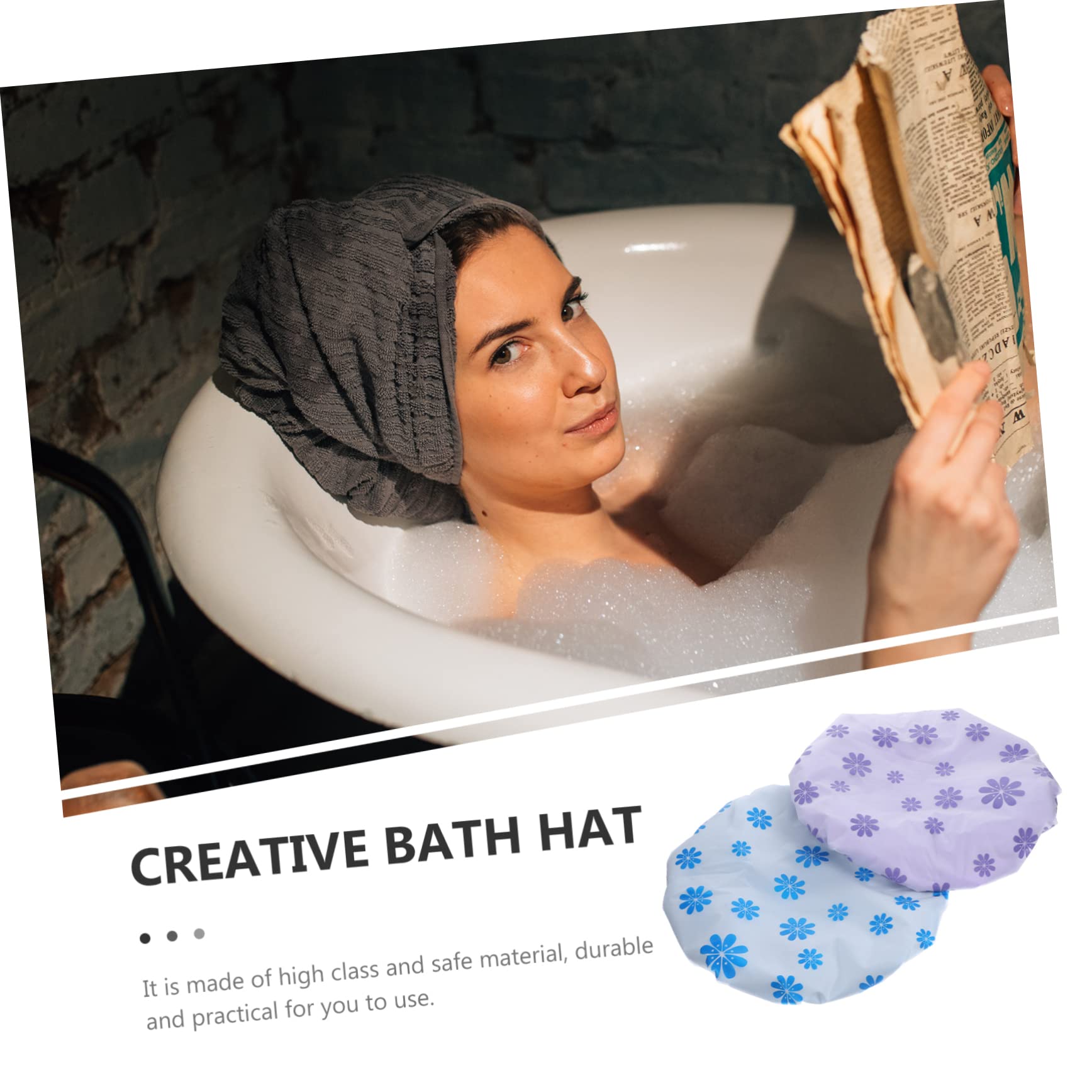 Housoutil 6piezas Gorro Ducha Satinado Para Dormir y Ducha Gorro De Baño Reutilizable Protección Cabello Rizado y Spa