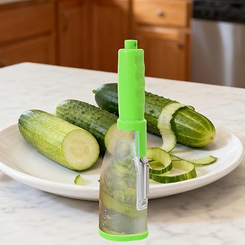 Miniatura 6 de Generic 2pcs Fruit Vegetable Peeler With Storage Box - Apple Stripper With Container - Potatoes Peeling Knife Skin Catcher Stainless Steel Blade For