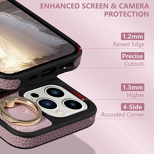 Miniatura 3 de Keallce Funda para iPhone 13 Pro de 6.1 pulgadas 5G, funda de cuero tipo cartera con ranuras para tarjetas, soporte de anillo con soporte, funda