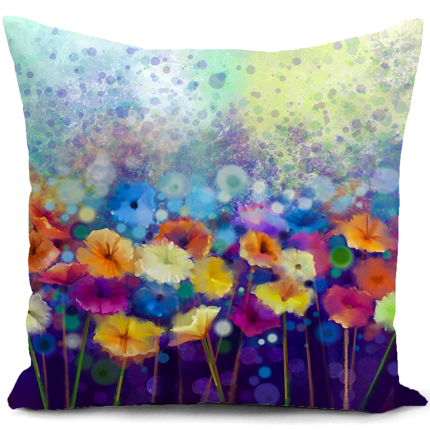 HUASHUZI Kissenbezug 45 x 45 cm Blumen blau Outdoor Kissen Balkon deko für sofakissen kissenbezüge dekokissen couchkissen kissenhülle Sofa Garden Schlafzimmer gartenmöbel Wohnzimmer Zimmer zierkissen