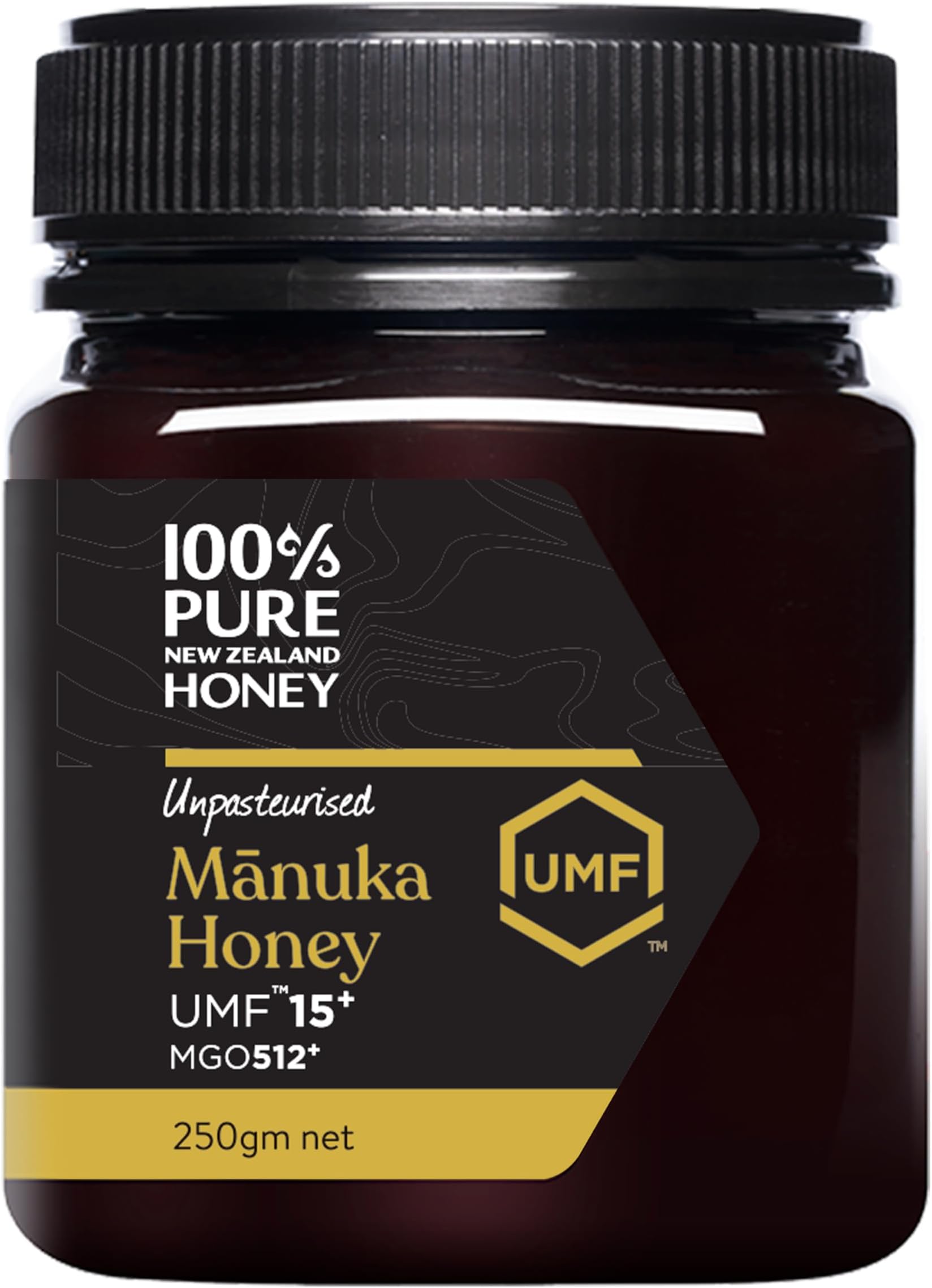 Manuka Honey 100% Pure New Zealand UMF 15+ MGO 512+ Raw & Unpasteurised Certified Award Winning Silky Smooth Taste & Texture 250g (UMF 15+)