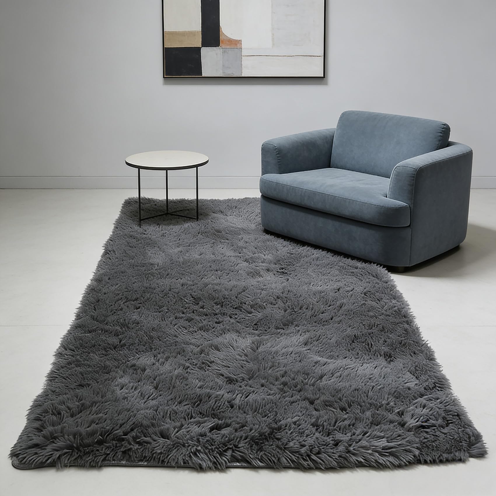 Pluizig Tapijt 132 x 140 cm Pluizig, Antislip, Wasbaar, Modern Design