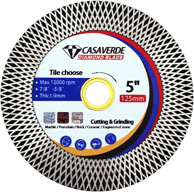 5Inch Super Diamond Tile Blade Porcelain Cutting Blade For Granite Marble Porcelain Tile