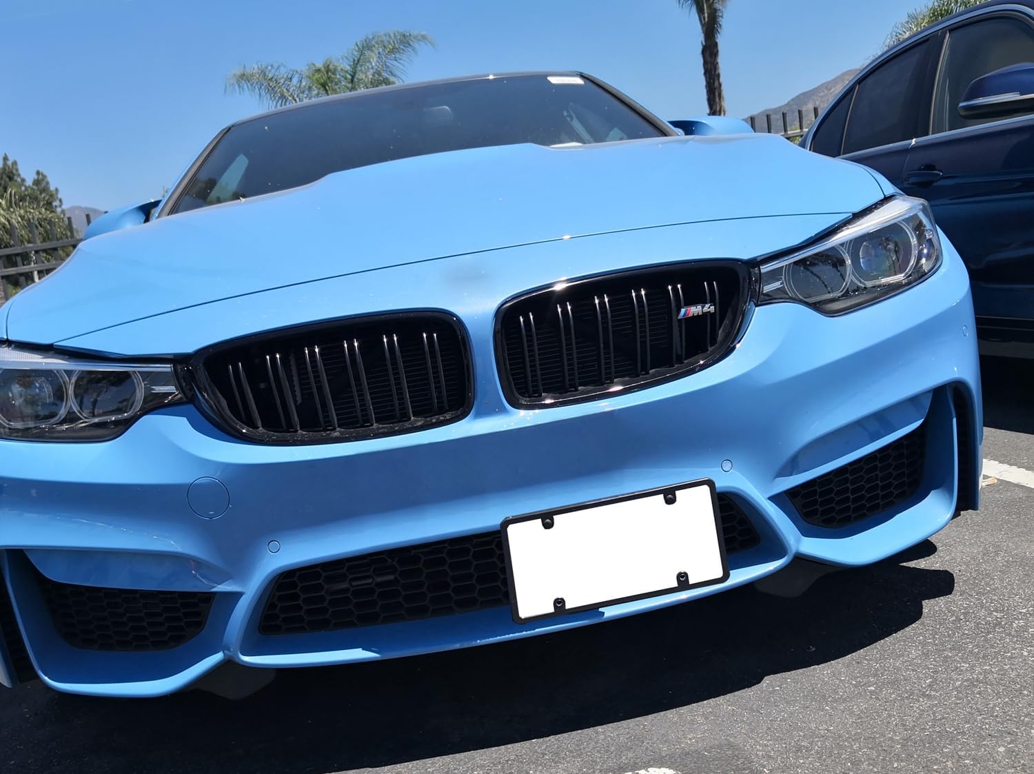 iJDMTOY No Drill Front Grille Mesh Mount License Plate Relocator Kit Compatible with BMW BMW M2 M3 M4 M5 M6 X5M X6M or 1 2 3 4 5 Series X5 X6 w/Diamond Shape Lower Bumper Grill Mesh/Insert