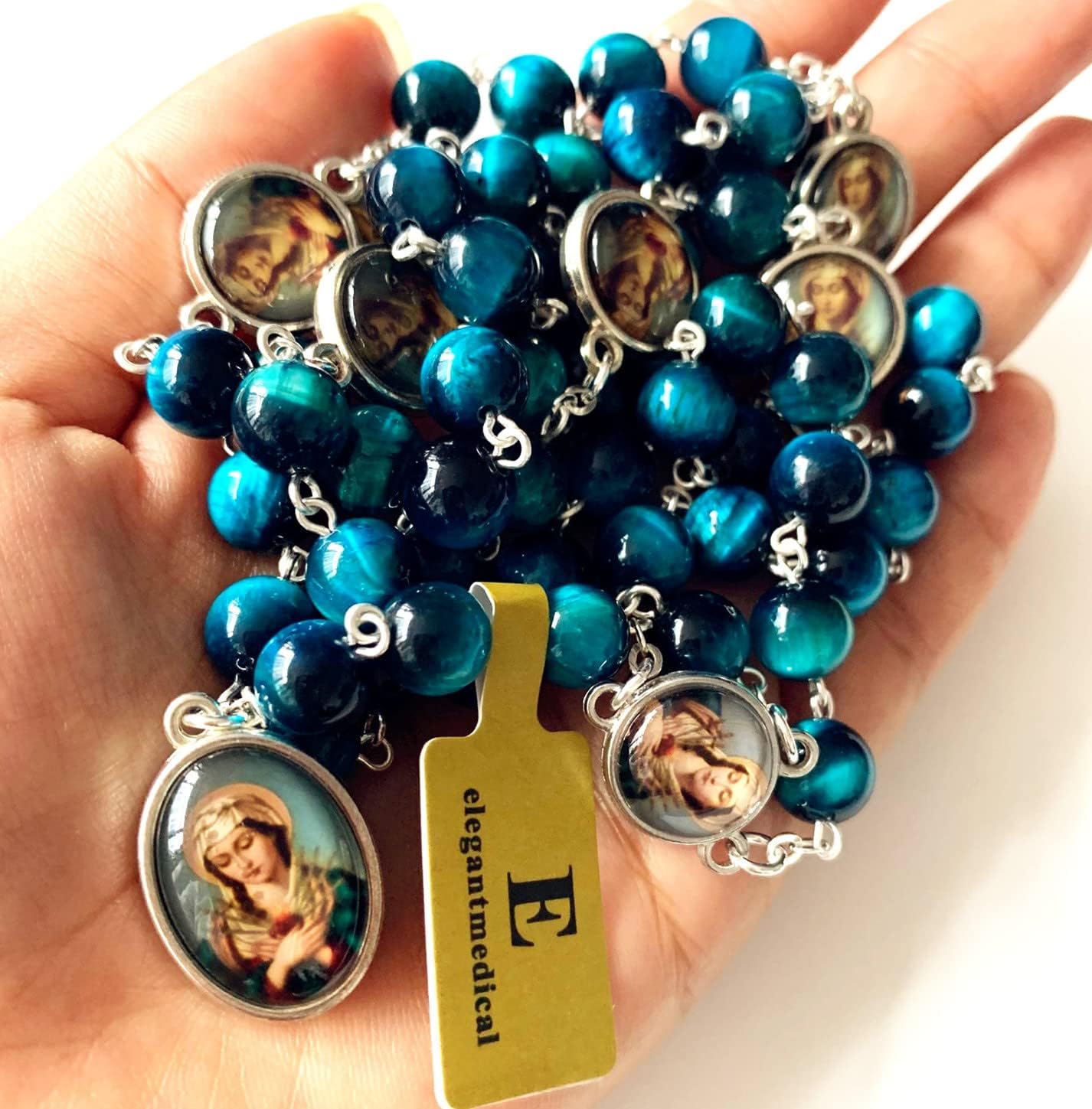 elegantmedical SEVEN 7 SORROWS MARY Rosary Necklace Catholic