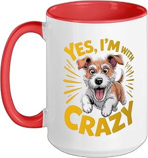 Yes, I'm with crazy Cartoon Pet Wire Dog Breed Fox Terrier Ceramic Mug, Red/White, 15oz