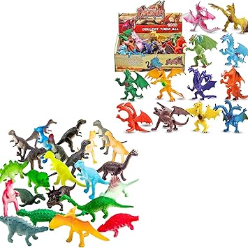 ValeforToy 82 Mini Dinosaur Toy Set and 12 Drangon Toy Set in 4 inch with Gife Box
