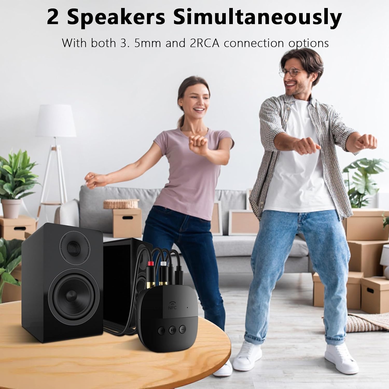 Bezprzewodowy odbiornik audio Bluetooth 5.2 NFC U Disk TF karta 2 RCA 3,5 mm AUX Jack Stereo Music Mic do głośników samochodowych