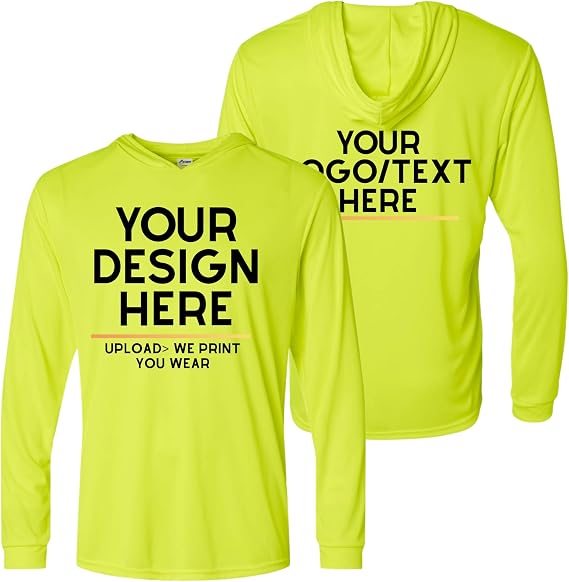Custom Unisex Performance T-Shirt, Add Your Own Design Text Logo Front & Back Print Sport Long & Short Sleeve Outfits