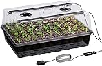 60-Cell Self-Watering Seed Starter Tray with Grow Light, Seed Starter Kit with 4.07” Humidity Dome, Indoor Seedling Starter Tray, Seed Starting Trays for Plant Germination, Seeds Growing